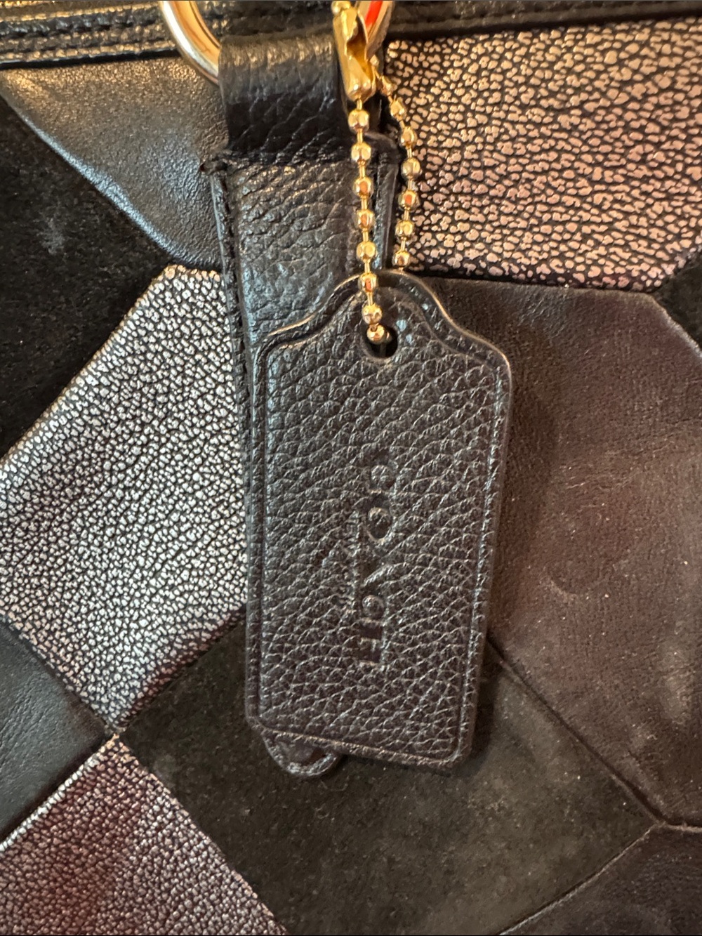 Coach Black Patchwork Leather & Suede Satchel - Picture 2 of 16